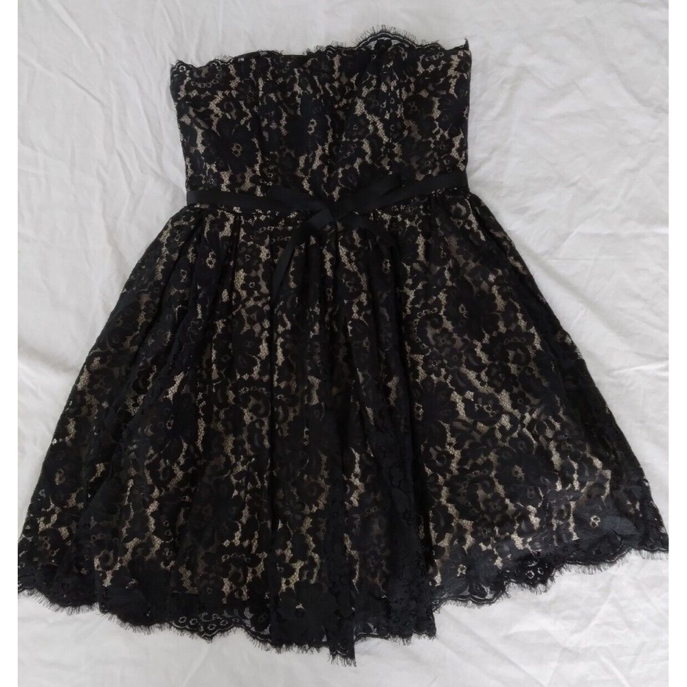 Robert Rodriguez Neiman Marcus Black Lace Overlay Strapless Dress Womens Size 10 - Picture 3 of 15